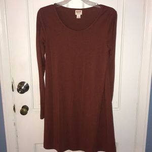 Long sleeve t-shirt dress.